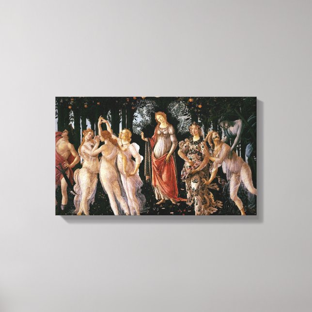 Kanvastrycket Botticelli Primavera Canvastryck (Framsida)