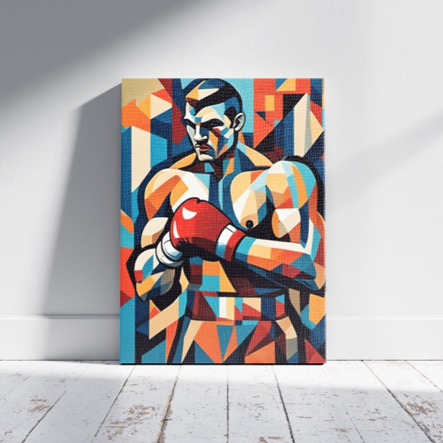 Kanvastrycket Boxer Cubism Canvastryck (Skapare uppladdad)