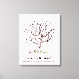 Kanvastrycket Bröllop Fingerprint Träd (Hund) Canvastryck