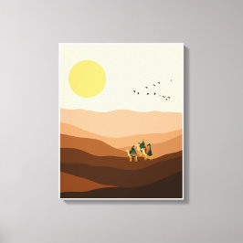 Kanvastrycket Brun Illustration Desert Canvastryck