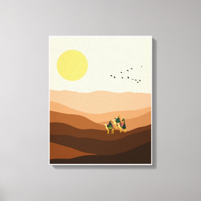 Kanvastrycket Brun Illustration Desert Canvastryck (Framsida)
