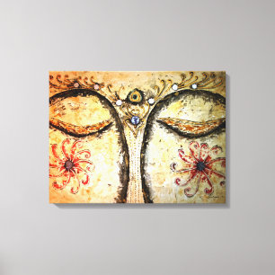 Kanvastrycket Buddha Ögon Watercolor Canvastryck
