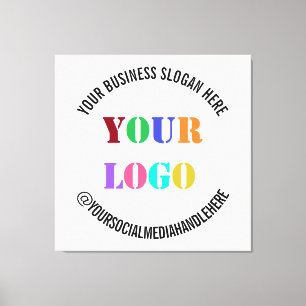 Kanvastrycket Business Logotyp Social Media Namn Canvastryck