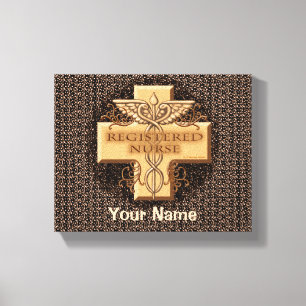 Kanvastrycket Caduceus Registered Nurse Canvastryck