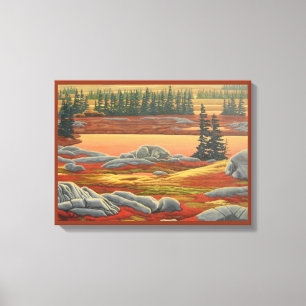 Kanvastrycket Canadian Ligcape Painting Bear Canvastryck
