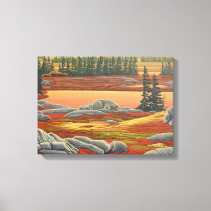 Kanvastrycket Canadian Ligcape Painting Bear Canvastryck