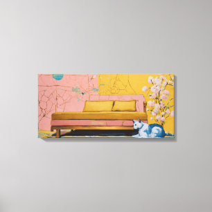 Kanvastrycket Cat Modern Colorful Wrapped Art Canvastryck