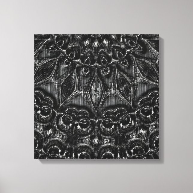 Kanvastrycket Charcol Mandala Canvastryck (Framsida)