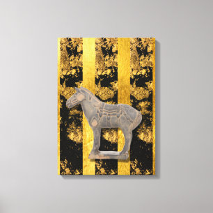 Kanvastrycket Chinese Asian Terracotta Horse Canvastryck