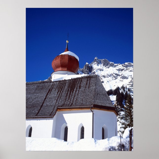 Kanvastrycket Church Stuben Austria Helgdag Card Poster (Framsidan)