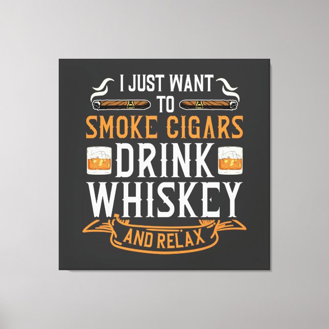 Kanvastrycket Cigar och Whiskey Quote Canvastryck (Framsida)
