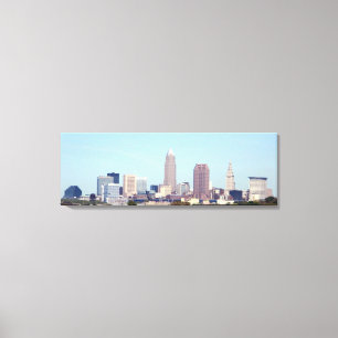 Kanvastrycket Cleveland Ohio Classic Skyline Canvastryck