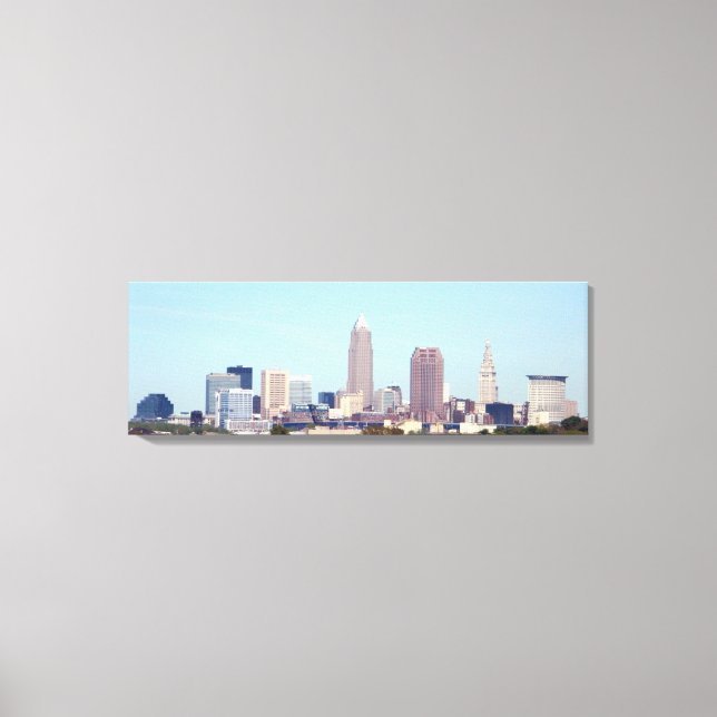 Kanvastrycket Cleveland Ohio Classic Skyline Canvastryck (Framsida)
