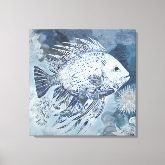 Kanvastrycket Coastal Boho Fish Canvastryck (Framsida)