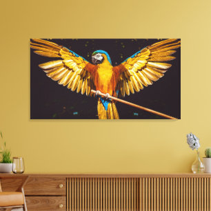 Kanvastrycket Colorful Parakeet Winged Bird Canvastryck