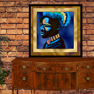 Kanvastrycket Colorful Pop Art African Man 2 Canvastryck