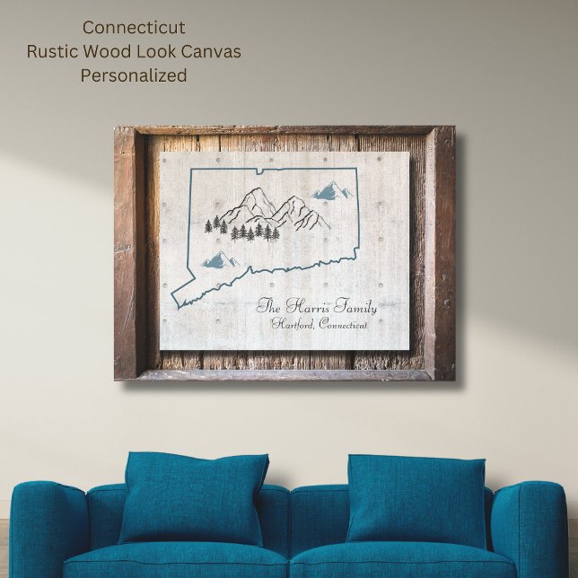 Kanvastrycket Connecticut Rustic Wood Ram Canvastryck (Connecticut Rustic Wood-Look Canvas. The wood look is so unique and can be easily personalized!)