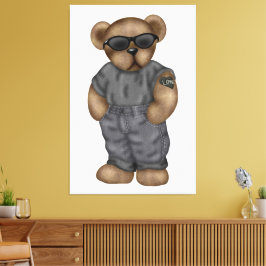 Kanvastrycket coola Bear Wall Art  Canvastryck