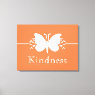 Kanvastrycket Coral Butterfly Swirls Virtue Canvastryck