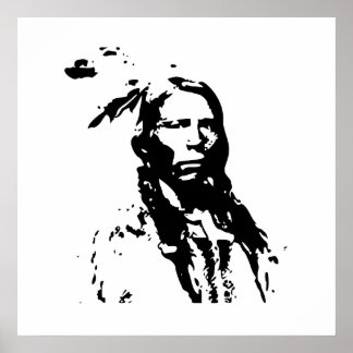 Kanvastrycket Crazy Horse Native American Leader Poster
