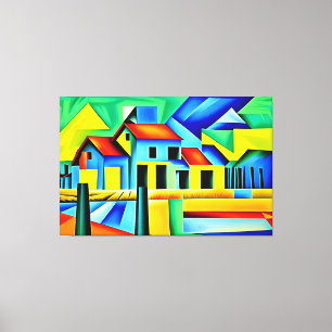 Kanvastrycket Cubist Farm Canvastryck