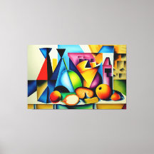 Kanvastrycket Cubist still Life