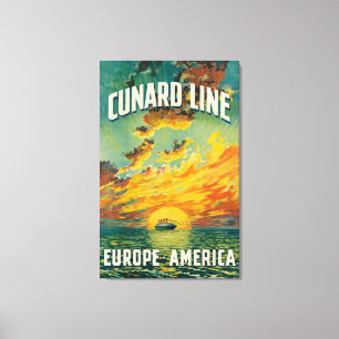 Kanvastrycket CUNARD OCEAN LINER EUROPA AMERICA Canvastryck