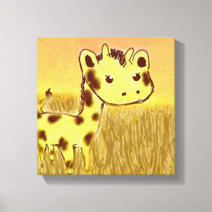 Kanvastrycket Cute Giraffe Canvastryck