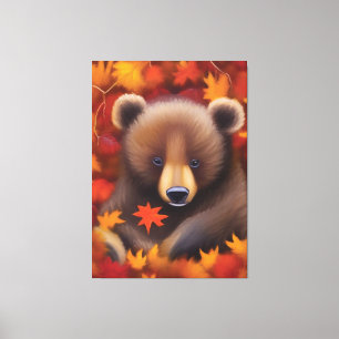 Kanvastrycket Cute Little Bear Canvastryck