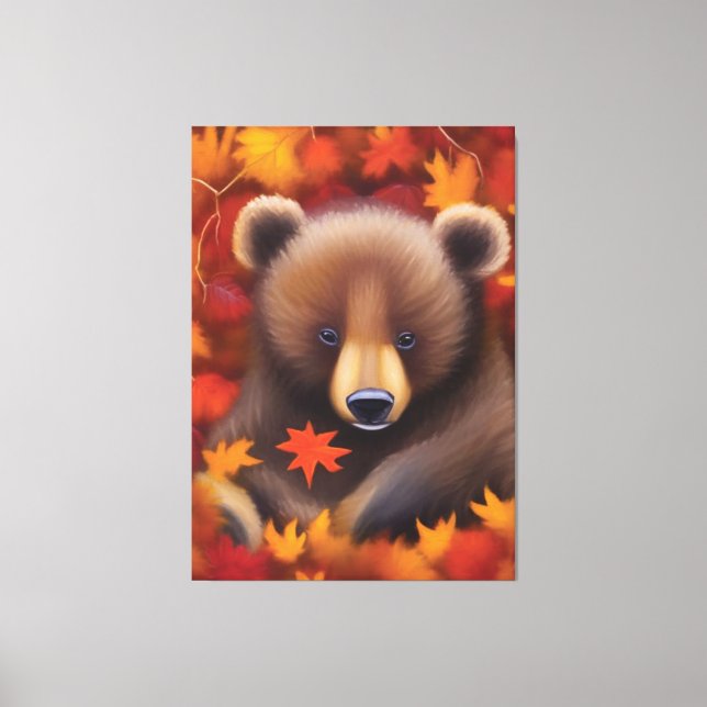 Kanvastrycket Cute Little Bear Canvastryck (Framsida)