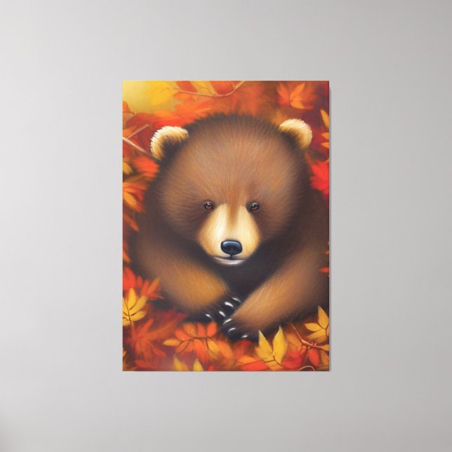 Kanvastrycket Cute Little Bear Canvastryck (Framsida)