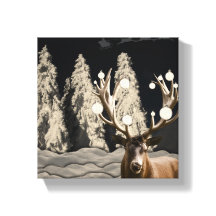 Kanvastrycket Décor, Rustic jul Reindeer