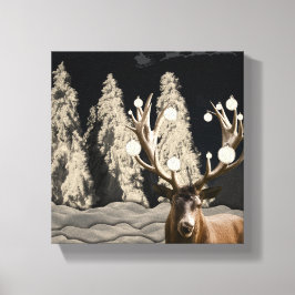 Kanvastrycket Décor, Rustic jul Reindeer Canvastryck