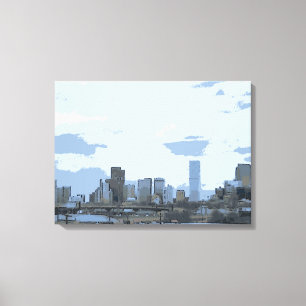 Kanvastrycket Denver Colorado artistic skyline Canvastryck