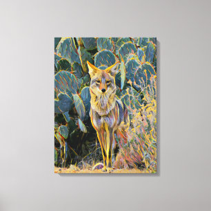 Kanvastrycket Desert Coyote Sentry Canvastryck