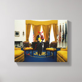 Kanvastrycket djävulen Donald Trump Stealing Docum Canvastryck