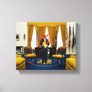 Kanvastrycket djävulen Donald Trump Stealing Docum Canvastryck