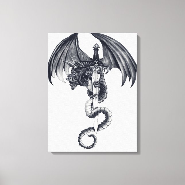 Kanvastrycket Dragon & Sword Stretched Canvastryck (Framsida)