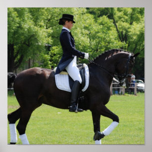Kanvastrycket Dressage Horse Rider Poster