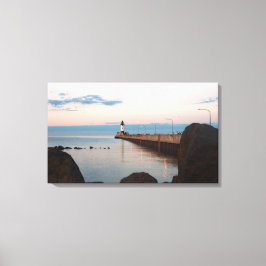 Kanvastrycket Duluth Harbor North Pier Light Canvastryck