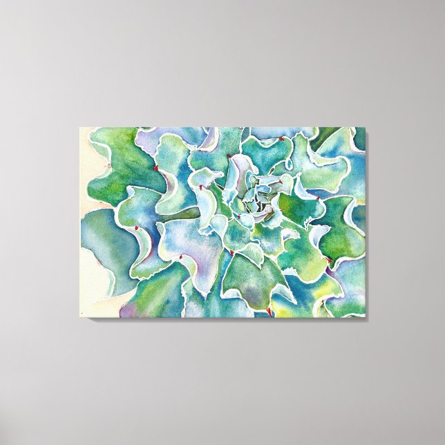 Kanvastrycket Echeveria Blue Frills Canvastryck (Framsida)