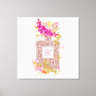 Kanvastrycket Elegant Rosa Glitter Parfym Canvastryck