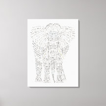 Kanvastrycket Elphant Stretched World Ord Asian