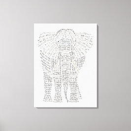 Kanvastrycket Elphant Stretched World Ord Asian Canvastryck