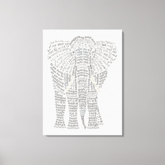 Kanvastrycket Elphant Stretched World Ord Asian Canvastryck (Framsida)