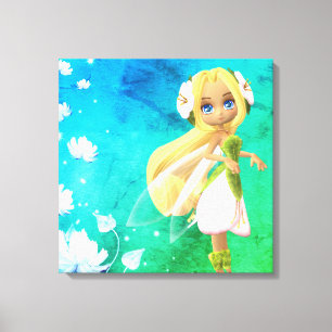 Kanvastrycket Fairy Blommigt Wall Art Canvastryck