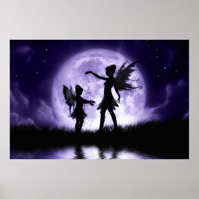 Kanvastrycket Fairy Sisters av Julie Fain Poster (Framsidan)