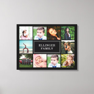 Kanvastrycket Family Photo Collage Black Anpassnin Canvastryck