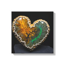 Kanvastrycket Fantasy Plume Agate Heart