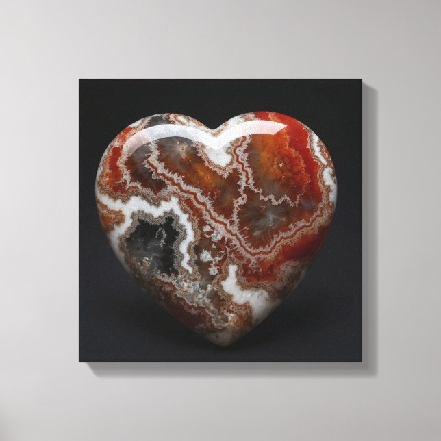 Kanvastrycket Fantasy Plume Agate Heart Canvastryck (Framsida)